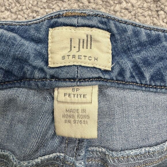 Vintage Y2K 2005 J.Jill Capri Cropped Wide Leg Denim Jeans Womens 8P 28x21 Blue - Picture 5 of 15